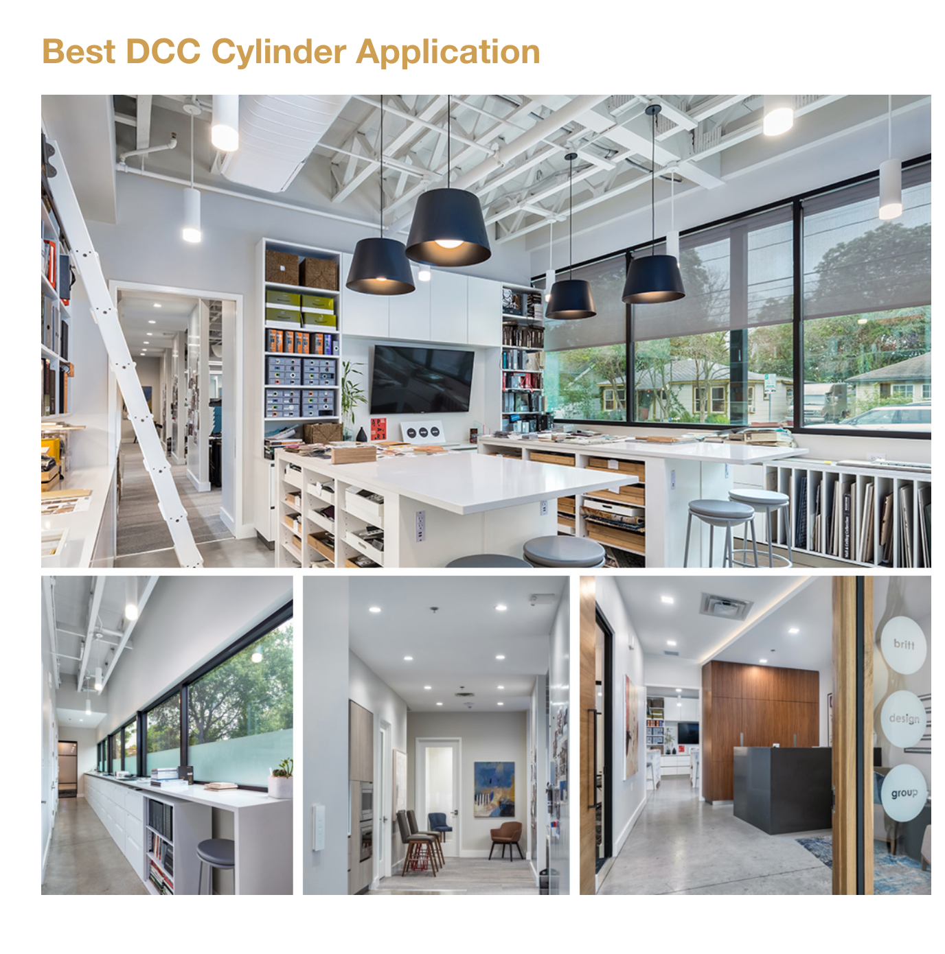 A collage of photos with the caption : best dcc cylinder application.